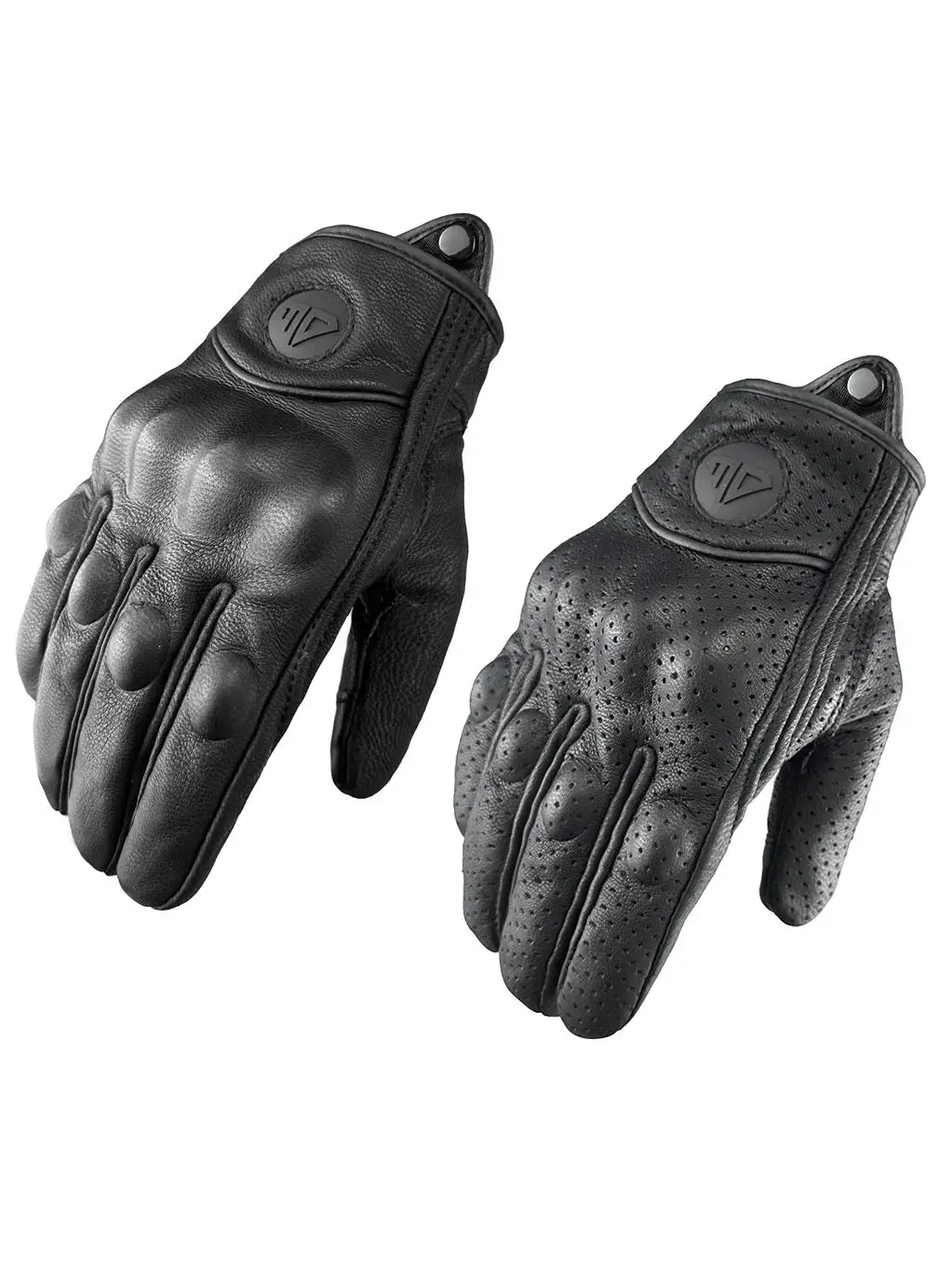AliExpress NONE Retro Motorcycle Gloves Perforated Glove Breathable Genuine Leather Black All Seasons Moto Racing Cycling Motocross Bike Knight