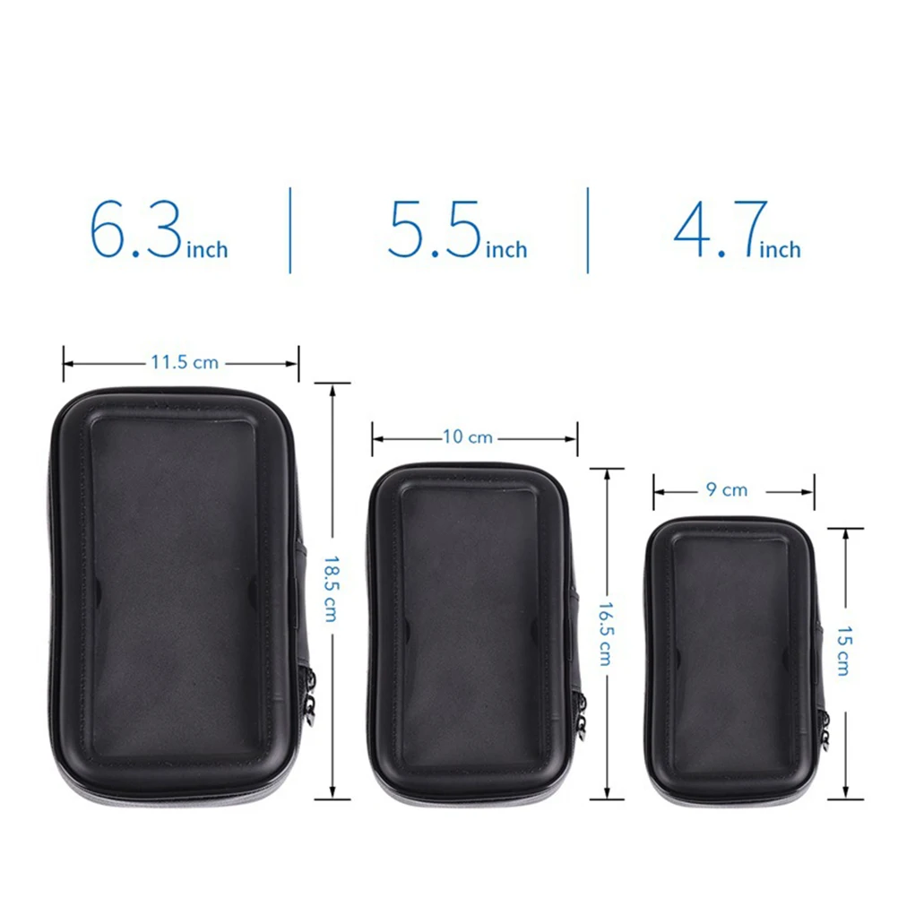 

Bicycle Phone Bag Bike Phone Holder Mount Handlebar Pouch Clear Window Rotatable Base For Riding Maps Activity