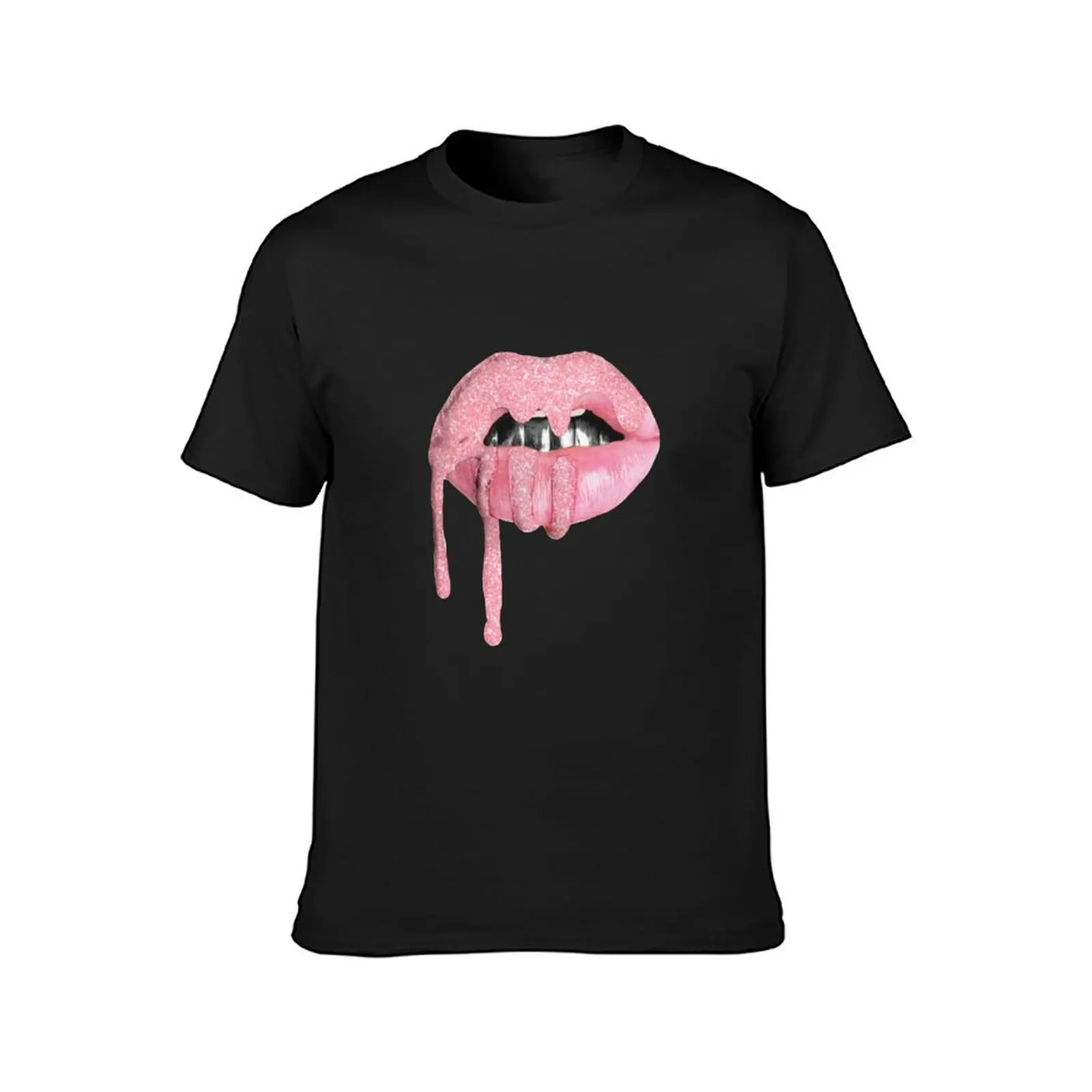 pink lips T-Shirt sports fans summer top summer tops tops oversized t shirt men