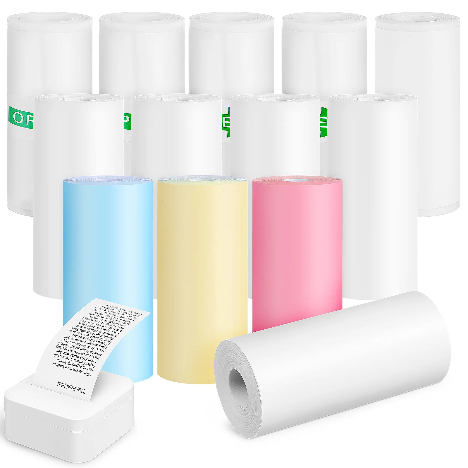 

13 Rolls Thermal Paper Instant Printer Mini Sticker Adhesive Photo Supplies Refill Printable Printing