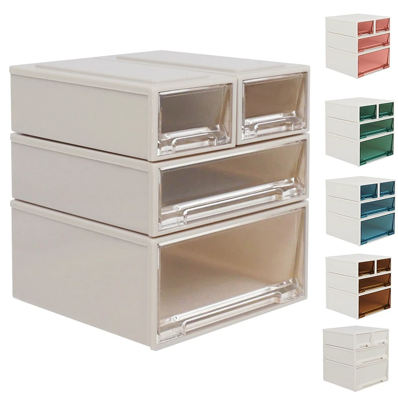 

1:6 Dollhouse Mini Furniture Large Four-Piece Suit Drawer Storage Box Combination Dollhouse Accessories