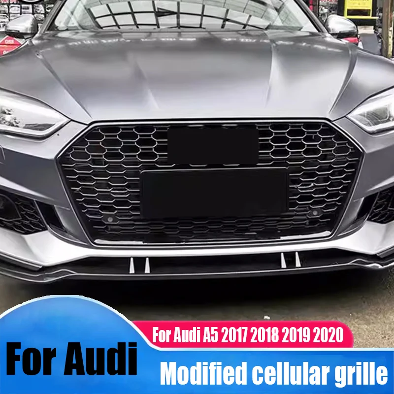 Decoração Grelha Modificada para Audi A5 2017 2018 2019 2020, Acessórios Exterior do Carro, Atualizado