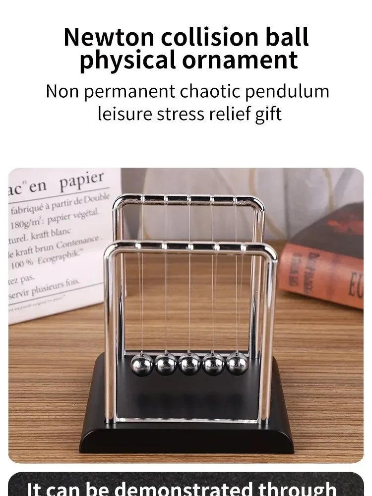 Newtons Wiege, Balance, Stahlkugel, Lehrmittel, Physik, Wissenschaft, Pendel, Desktop-Spielzeug, Stressabbau, Geschenke, Heimdekoration – Detail 2