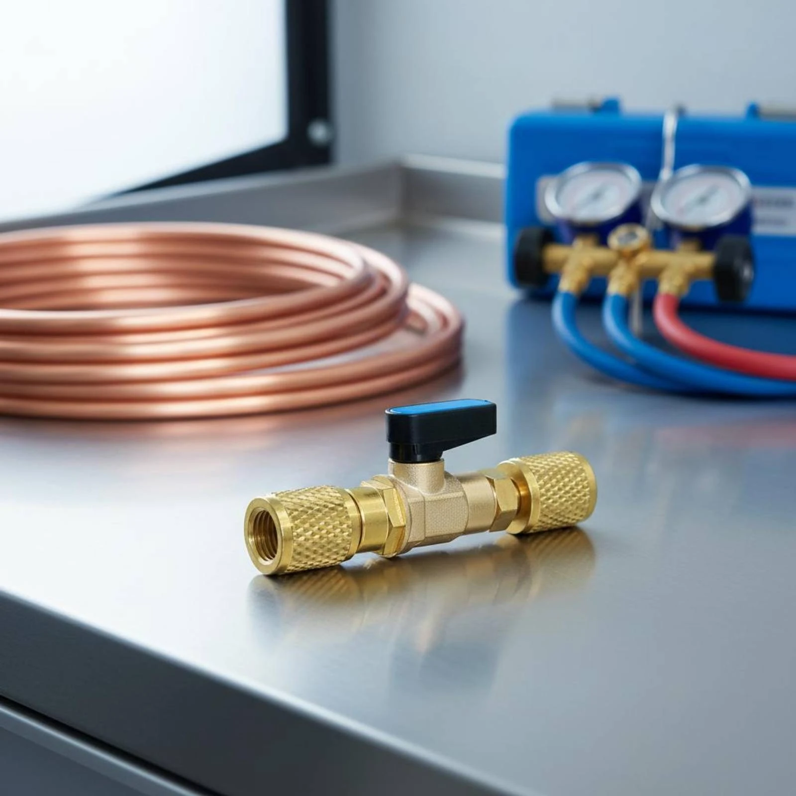 

Ball Valve Connector Quarter Turn Shut-Closed Ball Valve Hvac Accessory Brass Body Repair Tool Easy to Install