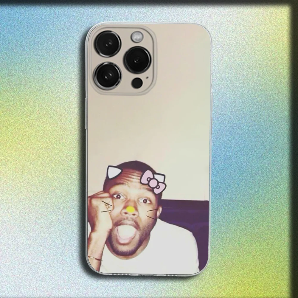 Casing Ponsel Penyanyi F-frank Ocean untuk iPhone 16,15,14,13,12,11 Plus,Pro,Max,XR,XS,Plus,SE,Sampul Lembut Transparan Mini