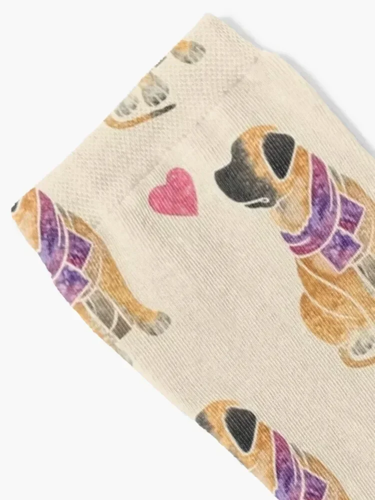 نسخة من الألوان المائية الإنجليزية الدرواس الكلب الجوارب الرجال القطن عالية الجودة المهنية تشغيل هدية الكريسماس الجوارب النسائية الرجال