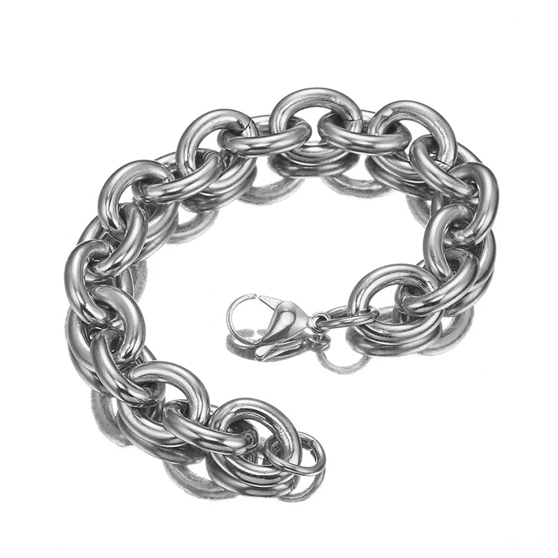 23cm*15mm 69.5g New Stainless Steel Silver color  Chains Bracelet Bangle For Men/ Boy, Lowest Price Best Quality