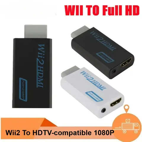 Convertitore monitor HDTV audio 1080P da 3,5 mm per PC per convertitore adattatore compatibile da Wii2 a HDTV Convertitore 720P Wii2 a hdmi WII2