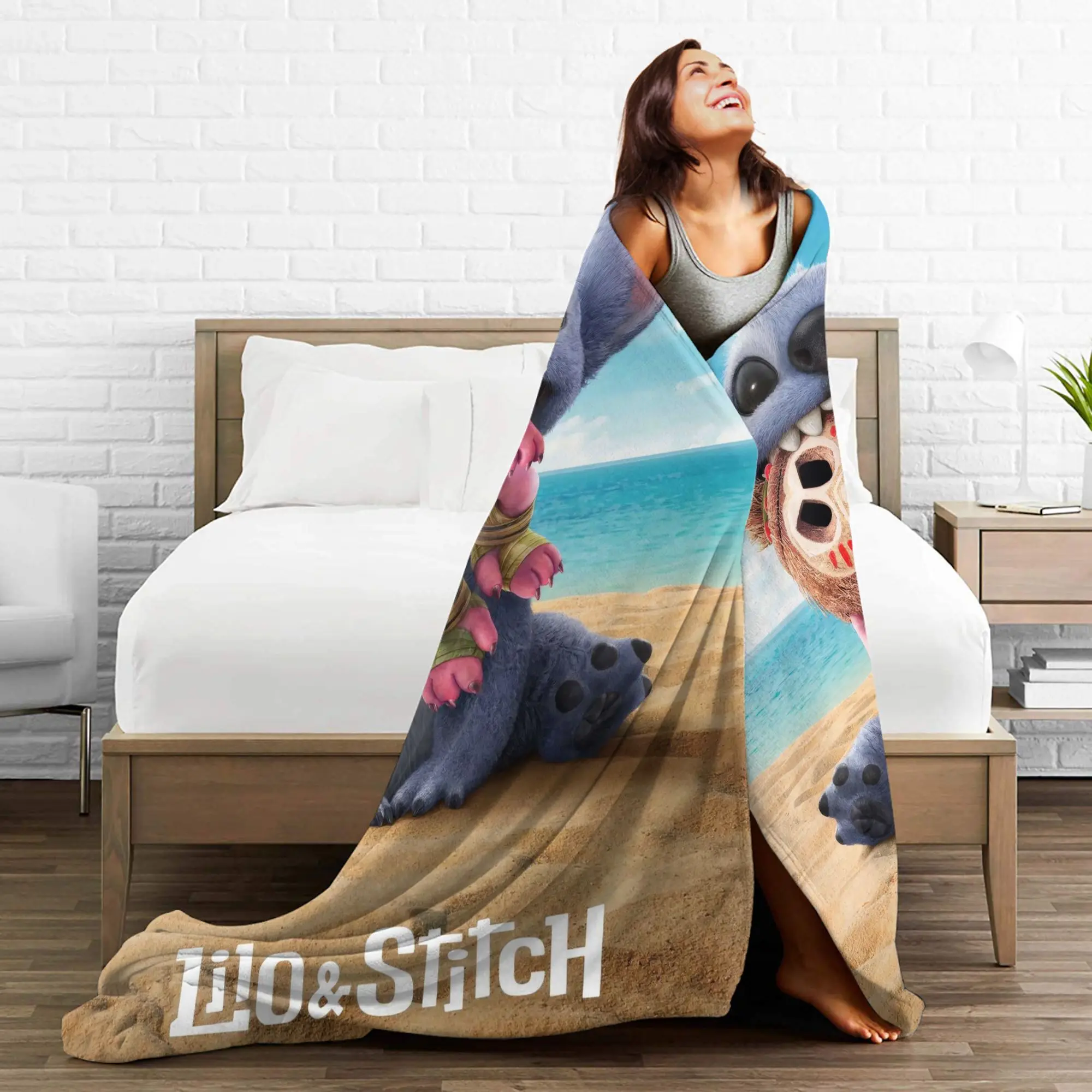 ليلو وستيتش 2025 بطانية دافئة ناعمة الفتيات الفتيان أفخم رمي بطانية مضحك الأريكة كرسي الفانيلا المفرش أريكة غطاء سرير