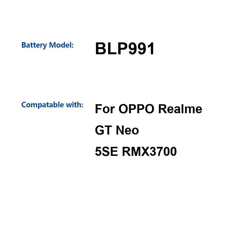 

Mobile Phone Battery 2750Mah BLP991 Premium Replacement For Oppo Realme GT Neo 5SE RMX3700