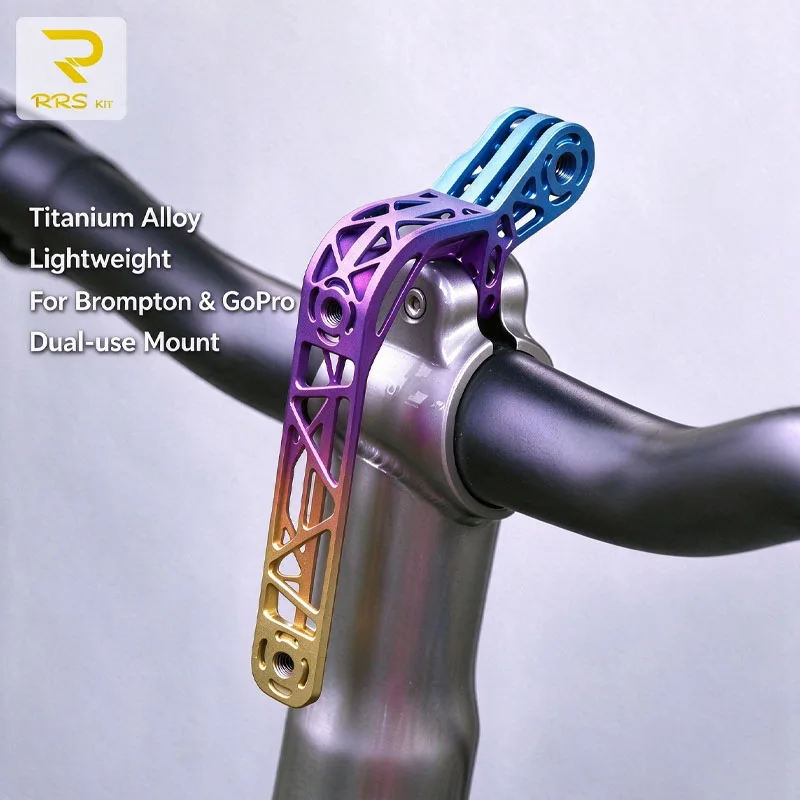 RRSKIT X Ridgeloop Titanium Alloy Dual-use Bike Mount Lightweight Bracket For Brompton Folding Bike & GoPro Action Camera
