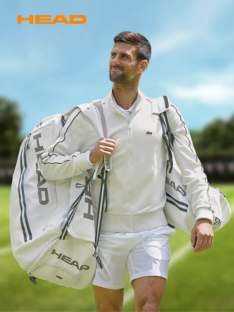 HEAD Tennis Bag Djokovic Wimbledon Tennis Tote Bag Large Capacity Sports Tennis Backpack Tenis Raqueteiras Padel Bag PRO X COURT