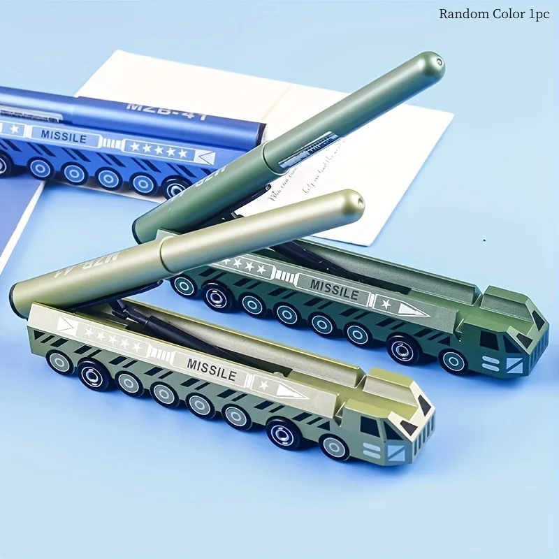 2-Pack of Creative Dongfeng Intercontinental Missile-Shaped Stationery Gel Pens, Random Colors, Simulation Model Signature Pens