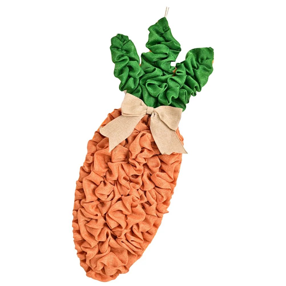 

Easter Wreath Carrot Bowknot Artificial Cloth Spring Hanging Wreath Front Door Wall Home Decor Festival Party Supplies