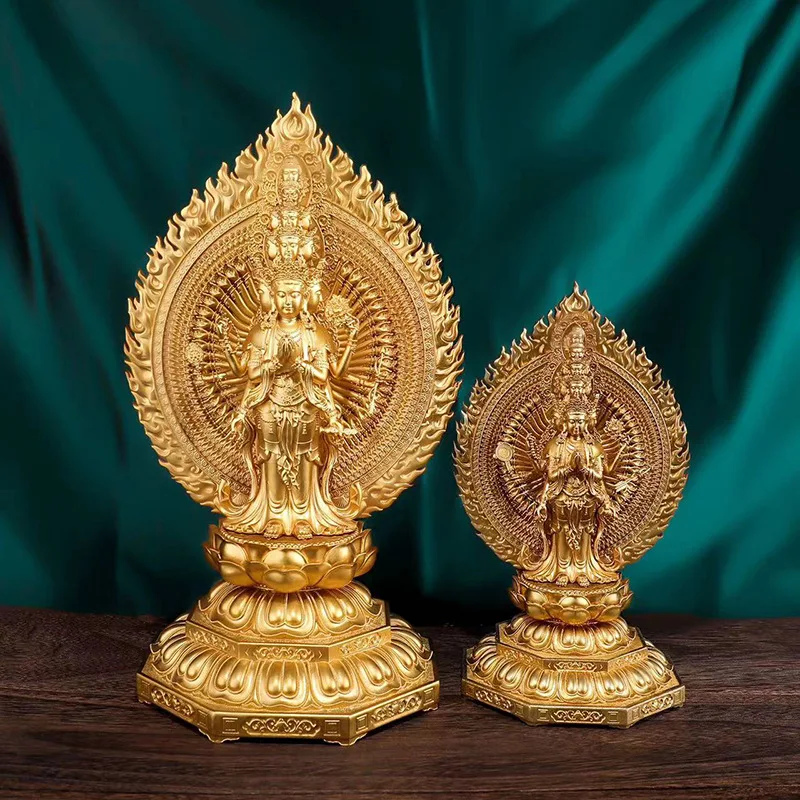 7 inch 10 inch brass, Buddha statue home furnishing, Guanyin Bodhisattva decorative ornament