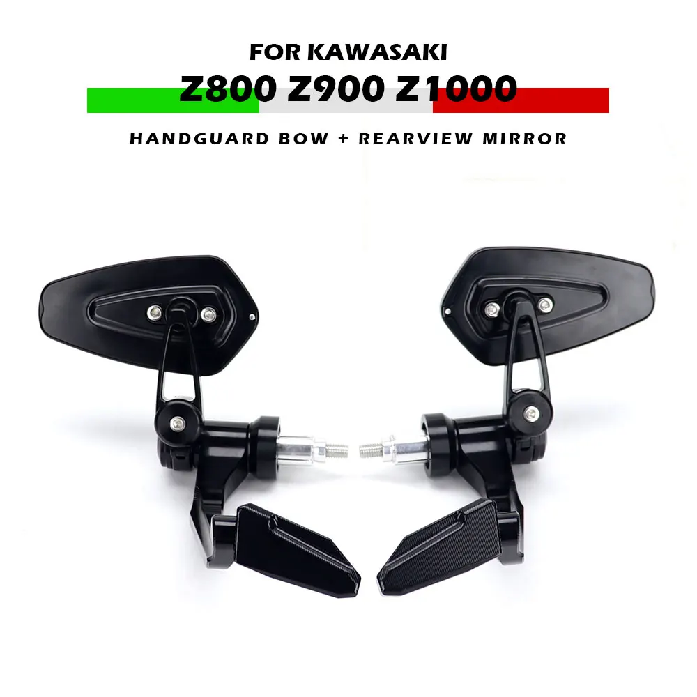 

Motorcycle Anti-Glare HD Rearview Mirrors For KAWASAKI Z800 Z900 Z1000 Brake Clutch Handguard Handlebar End Side Mirror Parts