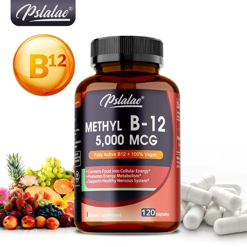 

Vitamin B12 5000 Mcg - Supports Energy Levels, Mind, Nervous System - Blood Cell Production, Fatigue Relief, Heart Health