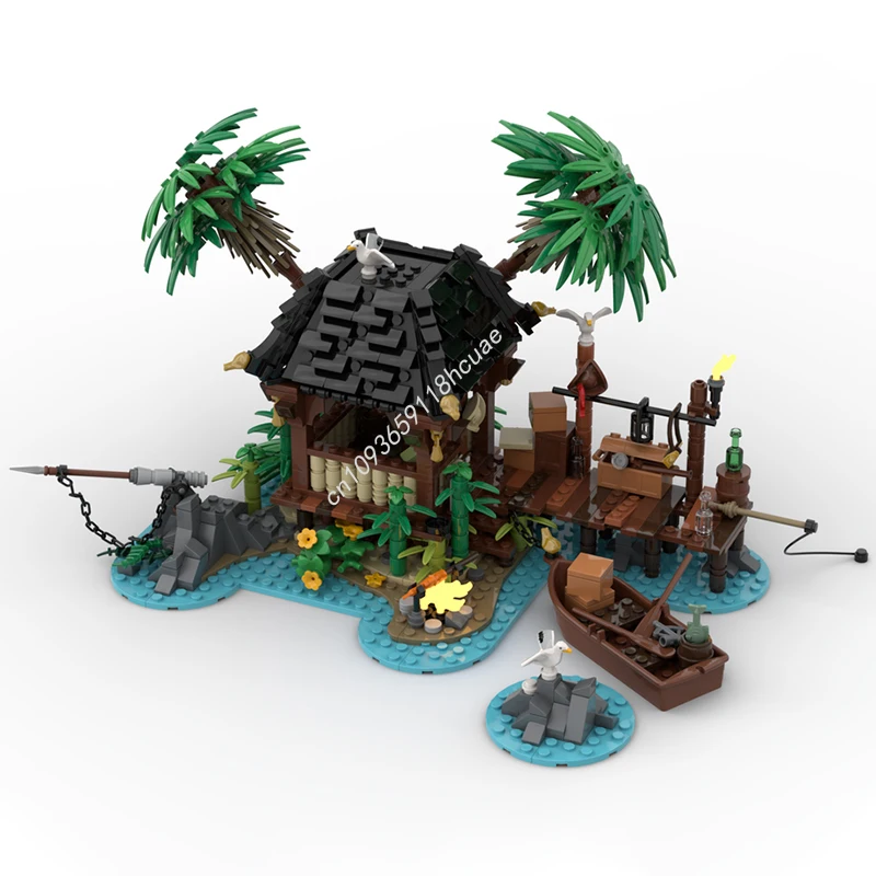 

1058pcs MOC A Pirates Getaway Model Building blocks Kids Brick Modular creative toys Education Architecture Christmas gifts
