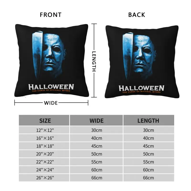 Halloween Michael Myers Cushion Cover Soft Horror Movie Character Pillow Case Sofa Car Square Pillowcase Living Room Decoration