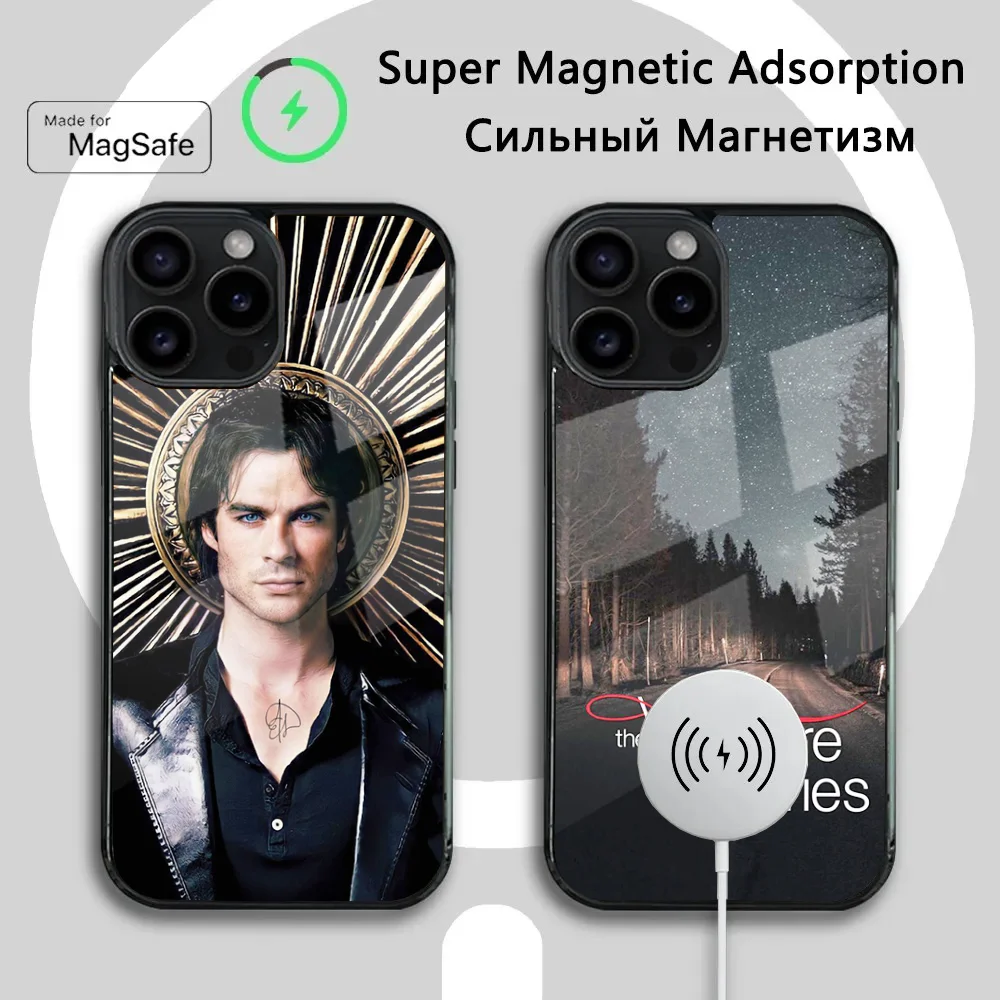 The V-Vampire Diaries TV Phone Case For iPhone 16 15 14 13 12 11 Plus,Pro,Max Mini Magsafe Magnetic Wireless Charging