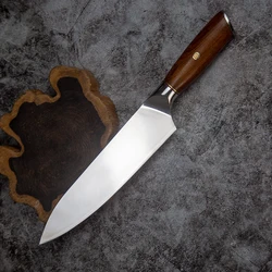 Chef Knife M390 Core 3 Layers Clad Steel Blade Sharp Cleaver Meat Slicing Vegetables Kitchen Knives Wood Handle Cooking Tools