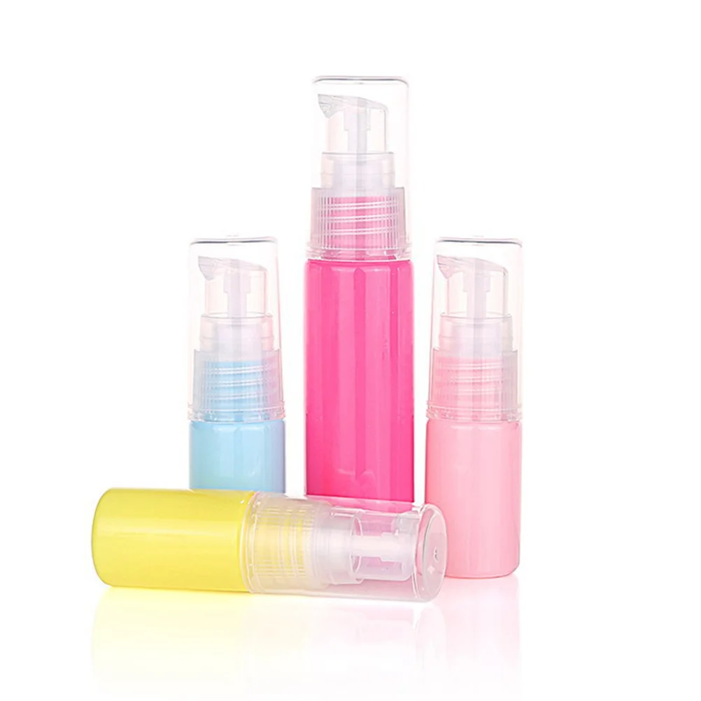 

8pcs Mini Travel Bottles Durable Plastic Press Pump Ideal Shampoo Lotion Portable Sample Refillable Colorful Lightweight Smooth