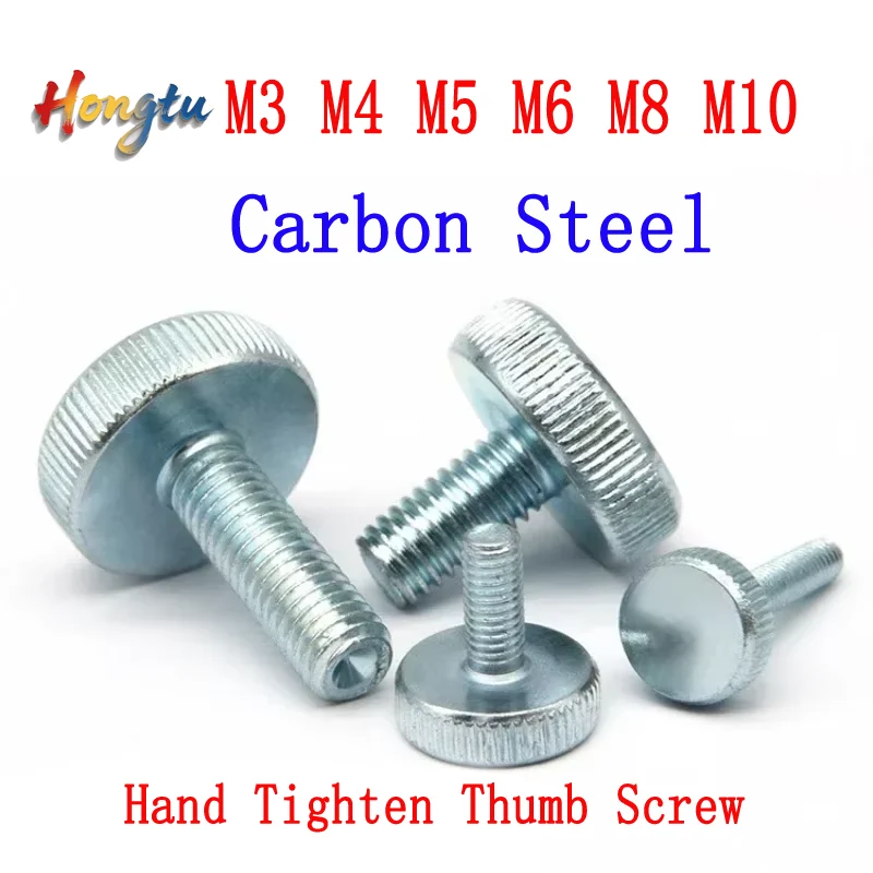 

M3- M10 Carbon Steel Knurl Flat Head Hand Tighten Thumb Screw Curtain Wall Glass Thumb Bolts