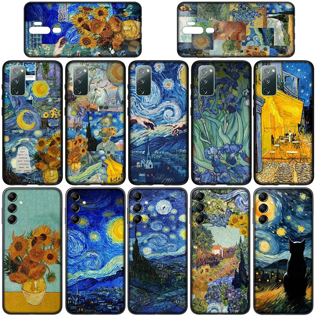 غطاء هاتف ليلي مرصع بالنجم ، شاحنة ، عباد الشمس ، لوحة جوخ ، حافظة ناعمة لـ Xiaomi Redmi Note 13 ، 13C ، A3 ، A3X ، Mi POCO F6 ، F5 ، X3 Pro ، 5G ، 4G #2