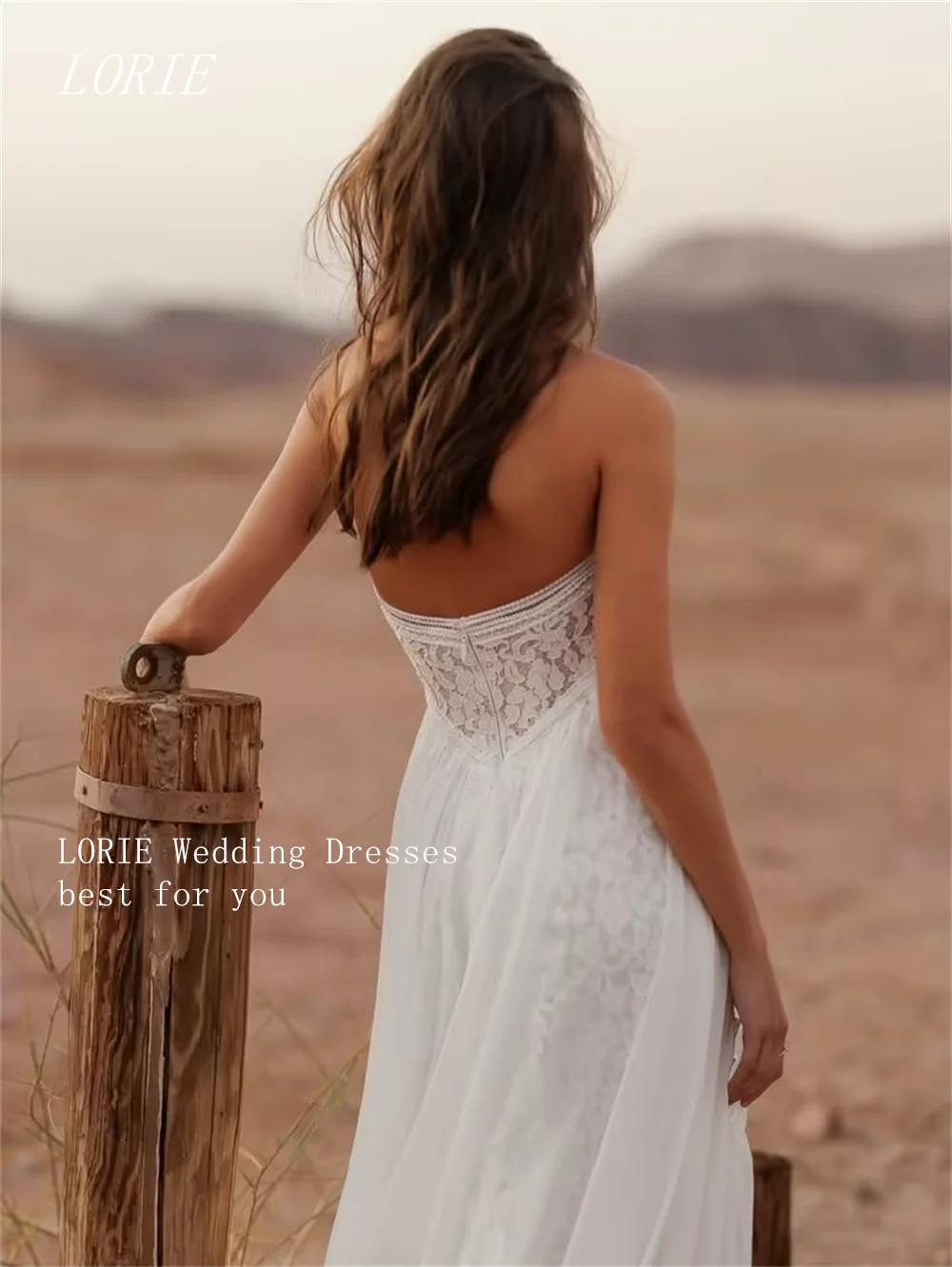 

LORIE Luxury A Line Civil Wedding Dress Side Silt Bridal Dresses Sweetheart Lace Engagement Wedding Gown Customized 2026