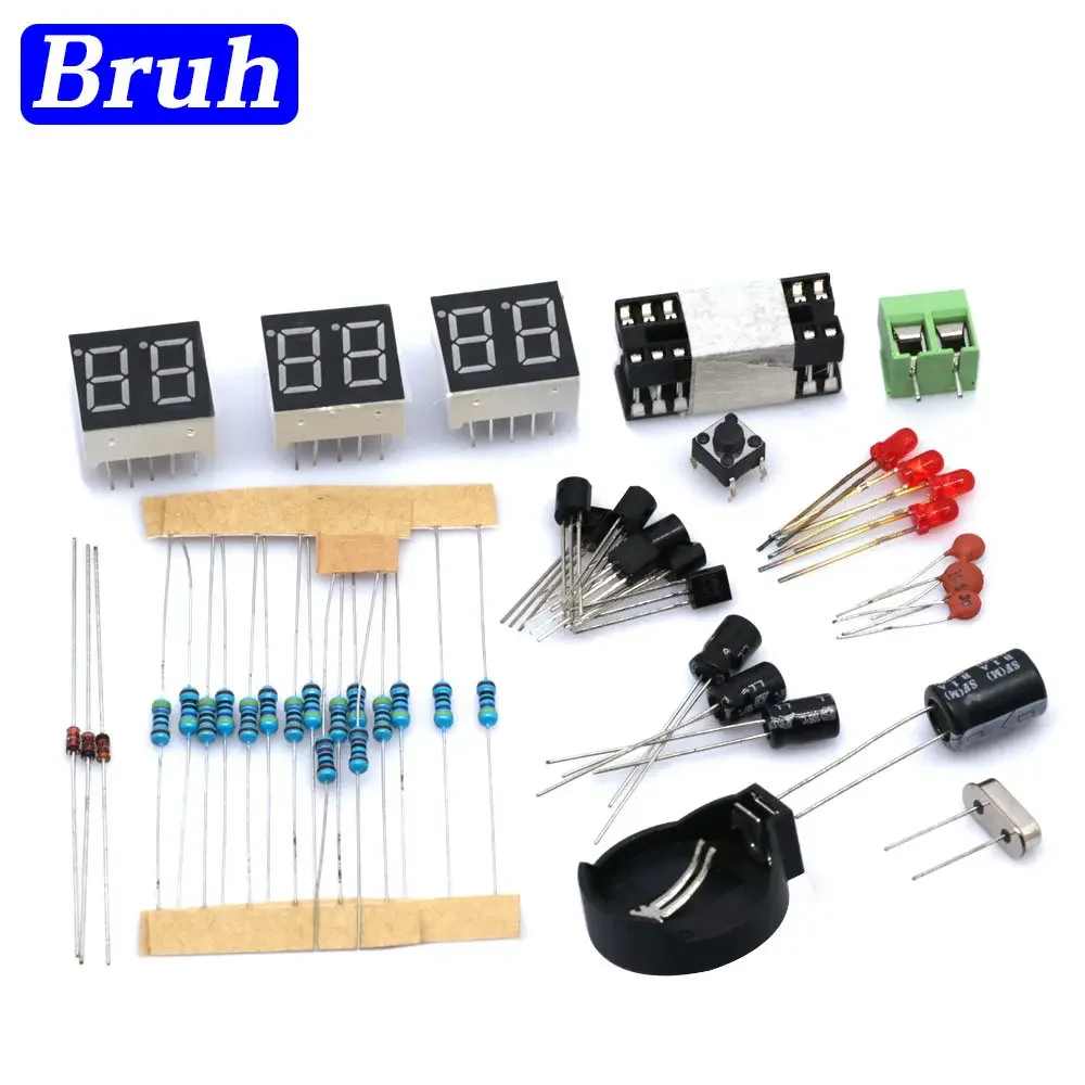 DIY Kits AT89C2051 Electronic Clock Digital Tube LED Display Suite Electronic Module Parts and Components DC 9V - 12V