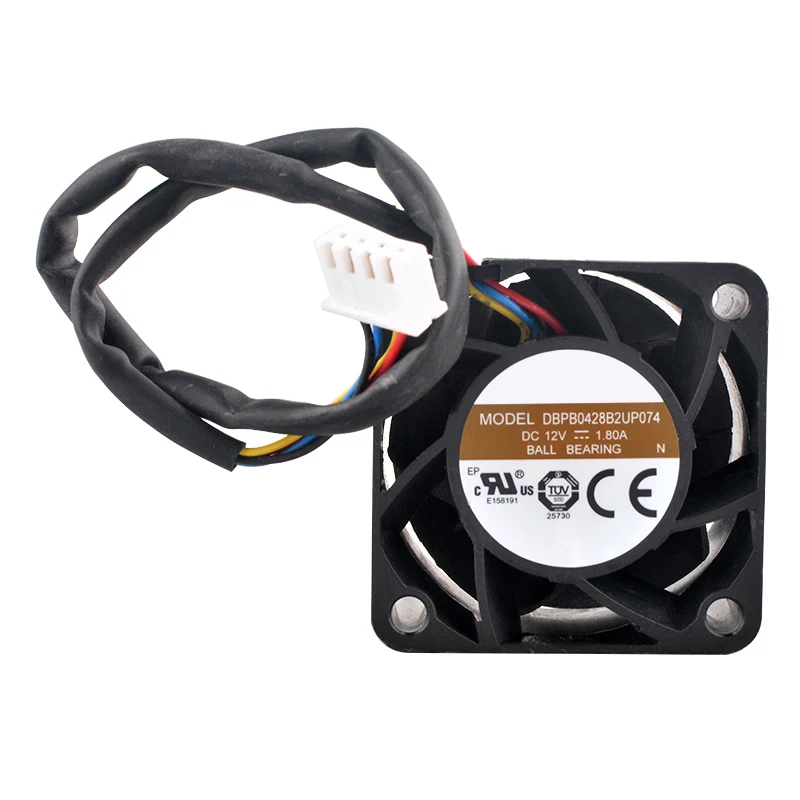 

DBPB0428B2UP074 Вентилятор 4 см 40 мм 40x40x28 мм DC12V 1,80A 4-контактный 25000 об/мин Двойной шариковый высокоскоростной вентилятор охлаждения для блока питания 1U 2U