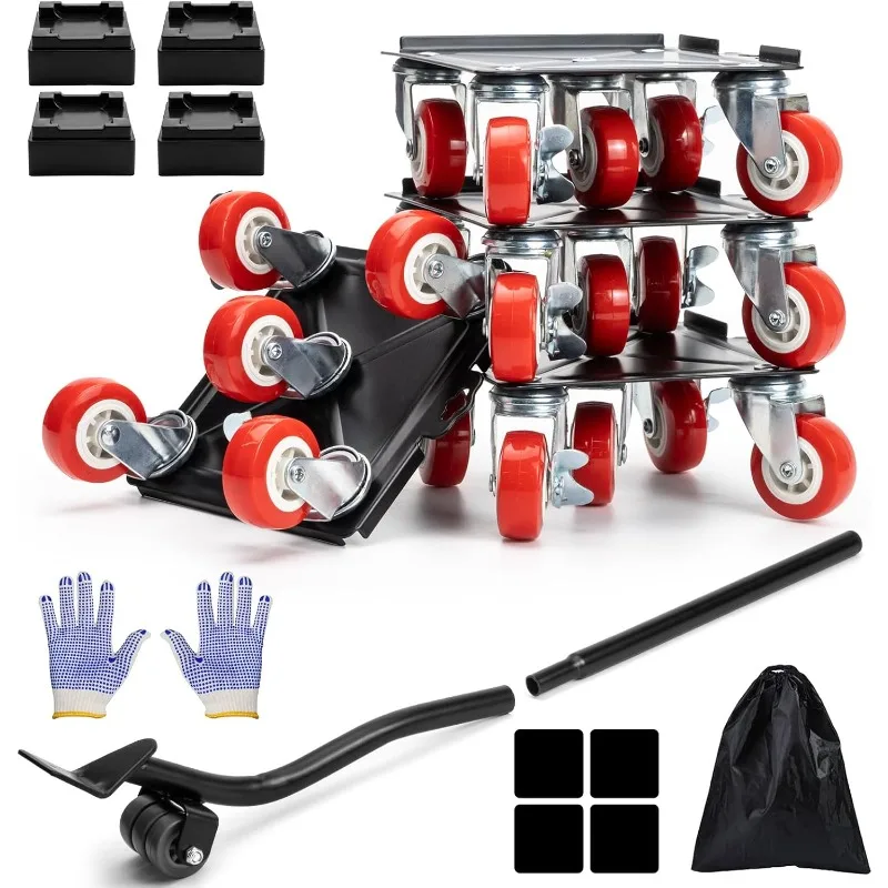 

Furniture Dolly, Furniture Movers, Furniture Lifter Tool Set with 5 360° Rotatable Universal Wheels, Carbon Steel Panel Heavy