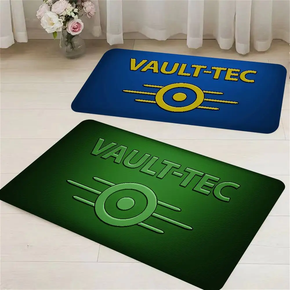 Games V-Vault T-Tec Logo Entrance Door Mat Washable Non-Slip Living Room Sofa Chairs Area Mat Kitchen Welcome Doormat