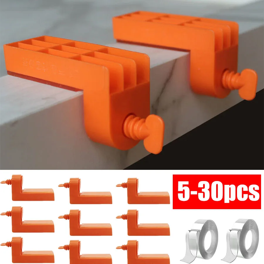 

5-30Pcs Male Angle Tile Leveling System Clips Spacers with Tape Construction Tools for Ceramic Floor Wall Tile Fixing Laying