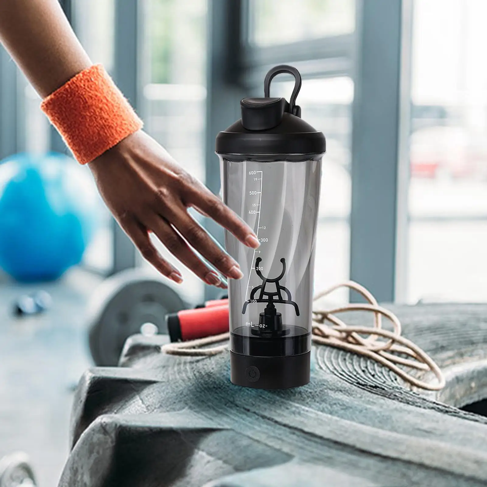 زجاجة هزازة البروتين الكهربائية المحمولة زجاجة خلط العصائر الكهربائية 700 مللي آلة خلاط قابلة للشحن للتخييم المطبخ #2