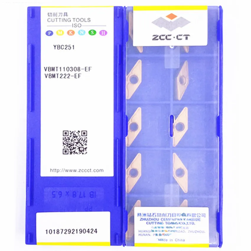 VBMT110308-EF YBC251/VBMT110304-EF YBM153/VBMT110304-EM YBM153 VBMT11 ZCC.CT CNC carbide inserts 10pcs/box