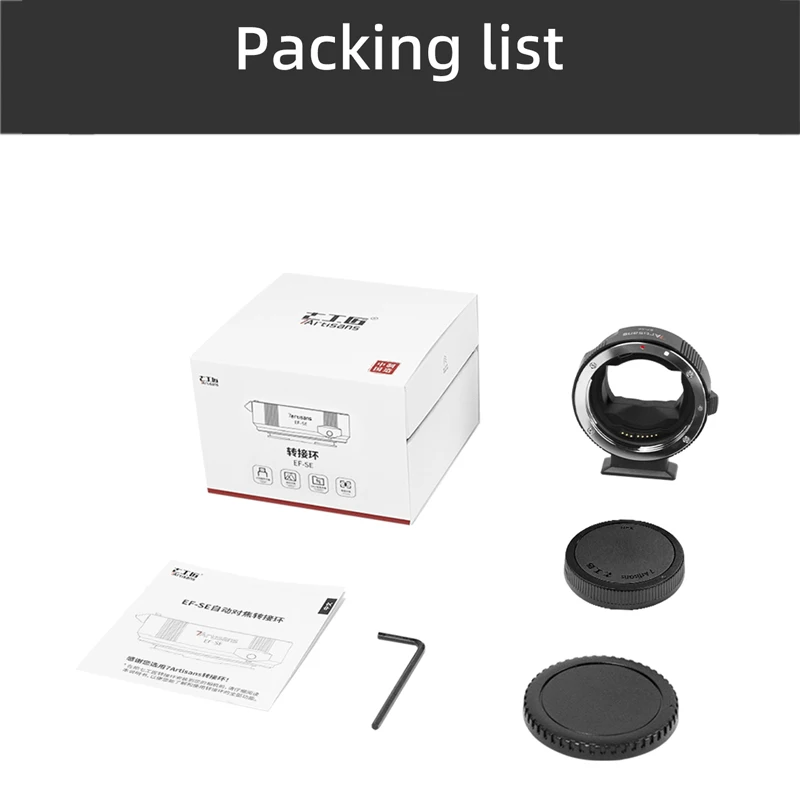 7artisans 7artisans-anillo adaptador de lente de EF-SE, anillo convertidor de lente de enfoque automático para Canon EF/EF-S, lentes para cámaras Sony e-mount