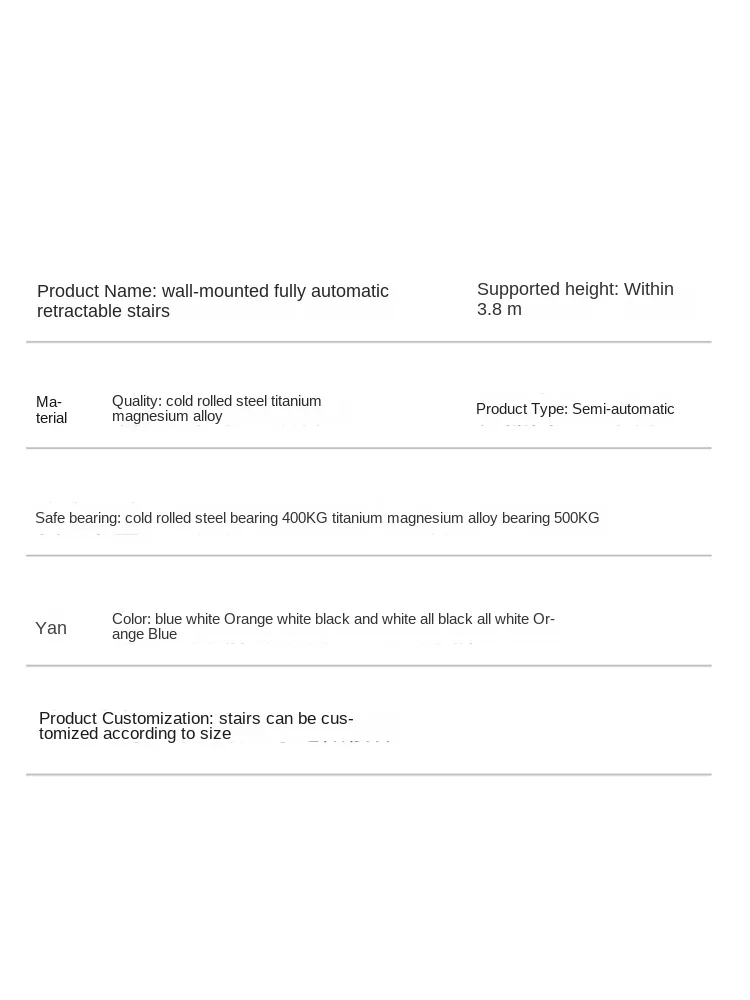 سلم تلسكوبي كهربائي قابل للطي من التيتانيوم والمغنيسيوم للاستخدام الداخلي والخارجي في العلية العائلية