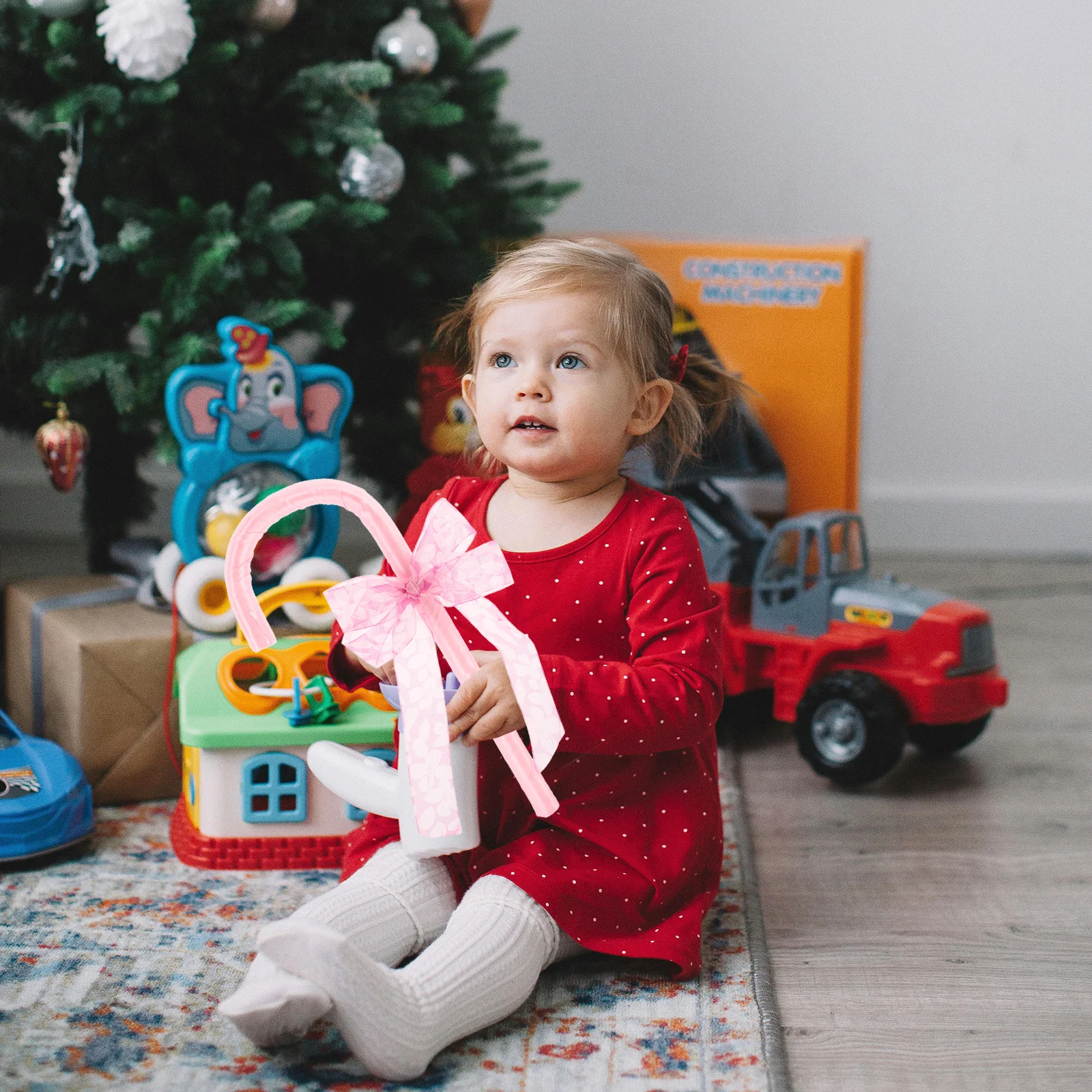 Béquilles à nœud papillon rose pour enfants, accessoire de canne pour fête de noël, jeu de rôle, baguette de danse, accessoire de robe fantaisie pour le personnel