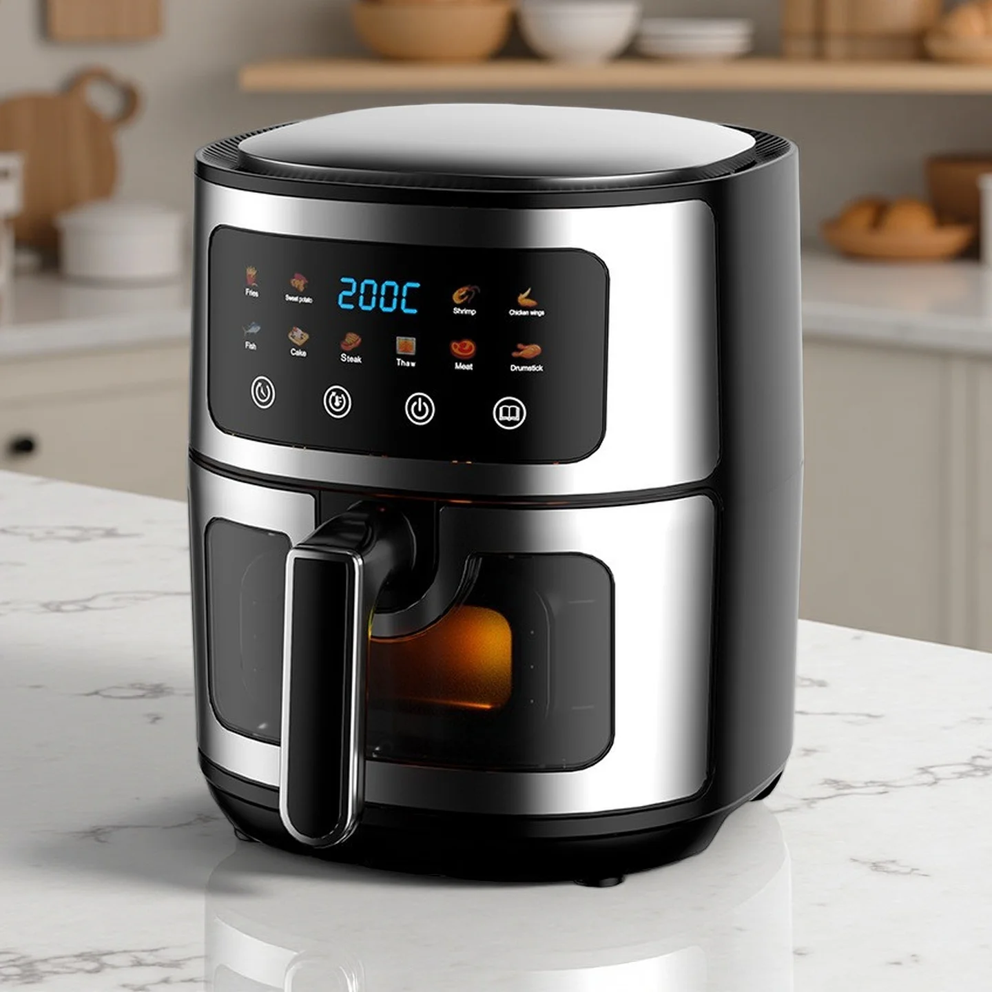 Hotel Commercial Professional Air Fryer Oven, Multifunctional Oil-Free Cooking with Digital Touch & Visible Window