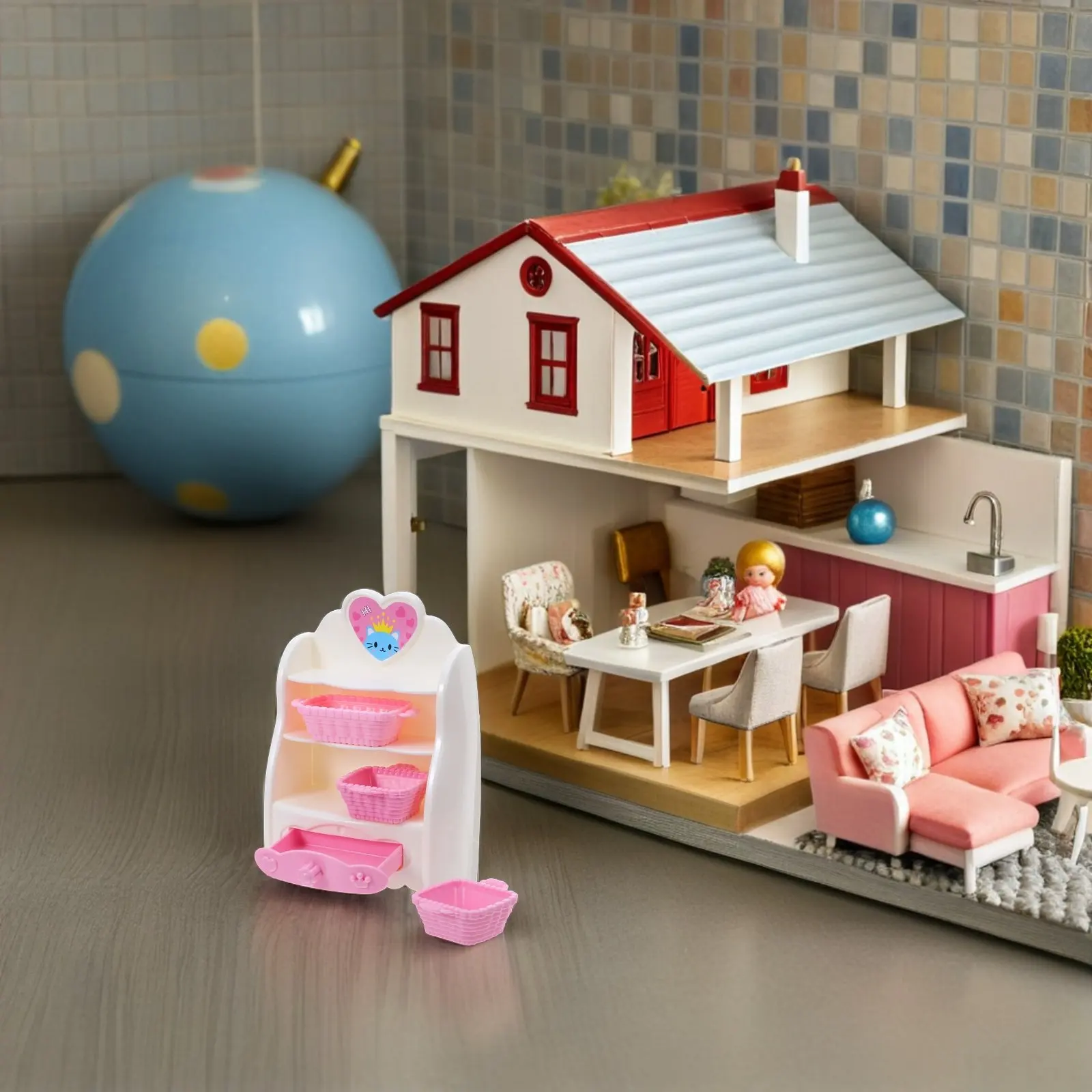 

5 комплектов миниатюрных кухонных шкафов, мини-мебель, аксессуары для кукольного домика, декоративные полки, игровой набор для сцен и вечеринок