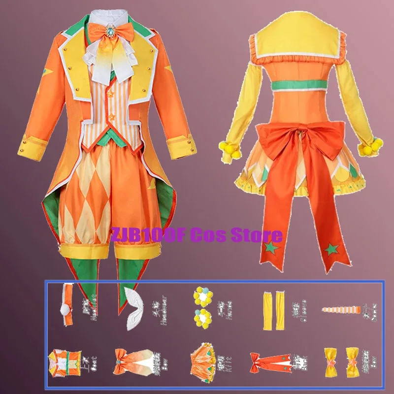 

Virtual Singer Design Orange Rin Cosplay Len Dress Uniform Suit Outfits Costumes Anime PJSK Stage Cosplay for Girl Man