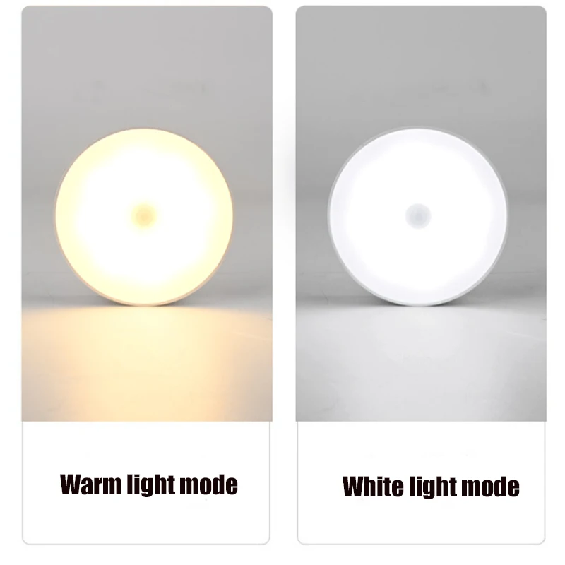 Motion Sensing LED Night Light, Carregamento USB, Iluminação do armário, quarto, escada, corredor