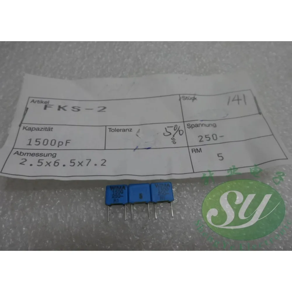 

10PCS FKS2 0.0015uF/250V 1.5nf 1500pf 1n5 152 Brand new 5mm film capacitor