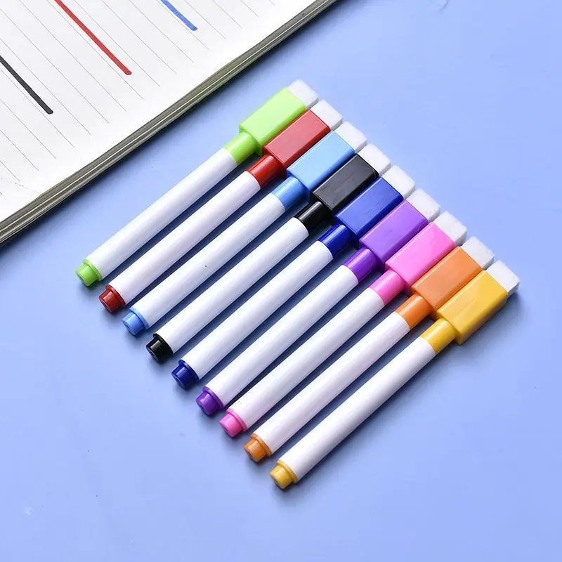 Easy Wipe, Dust-Free Markers: 8/12 Color Whiteboard Pen Set, Vibrant, Non-Toxic - Ideal for Office, Home & Classroom