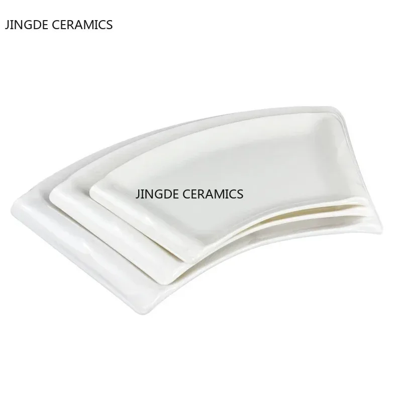 Pure White Plastic Irregular Plate Dish Commerce Serving Tray BBQ Picnic Plates Dessert Snacks Fruit Dishes Kitchen Tableware