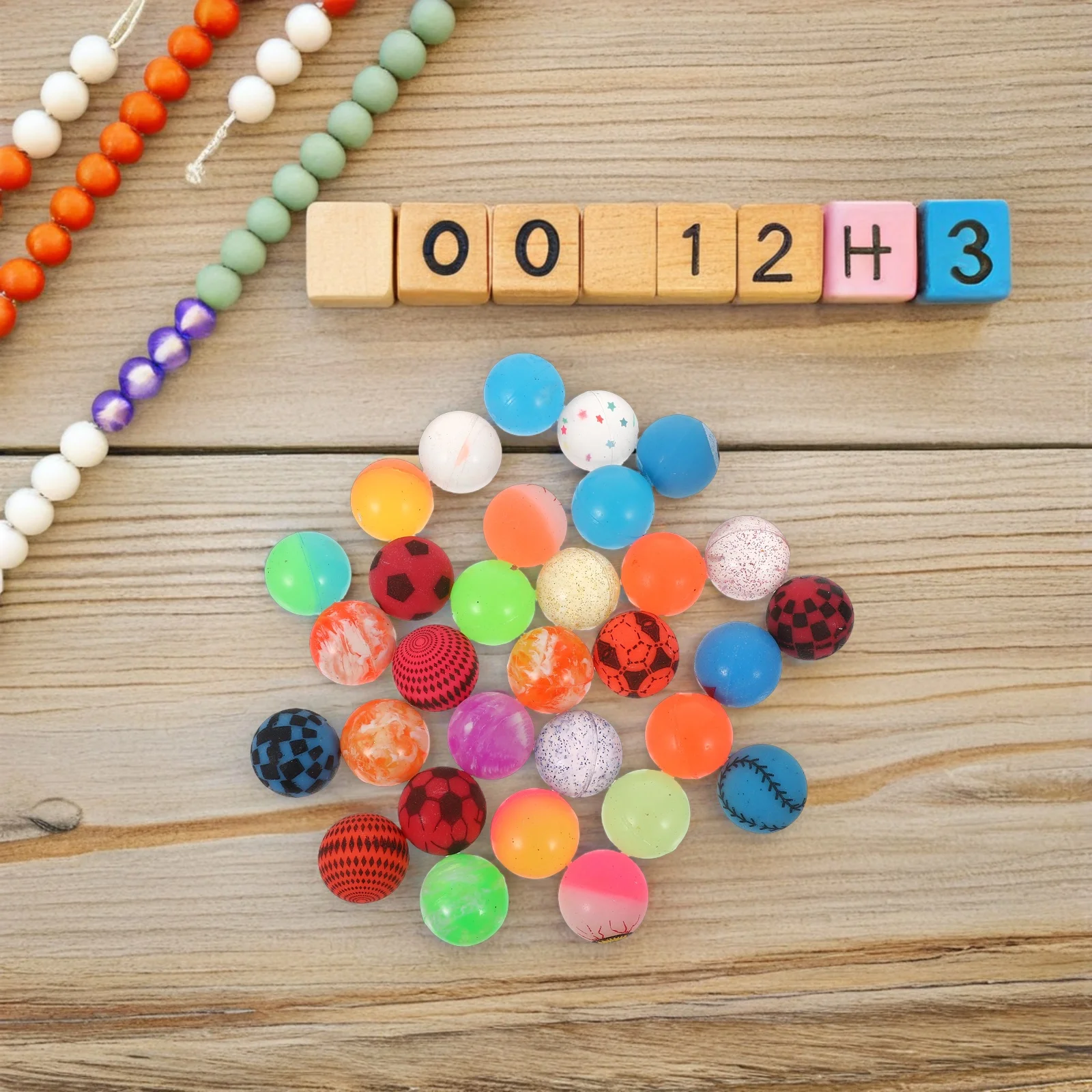 

30Pcs Bouncy Balls Elastic Frosted Texture Safe Non Toxic Durable Strong Bounce Balls Party Game Decompression