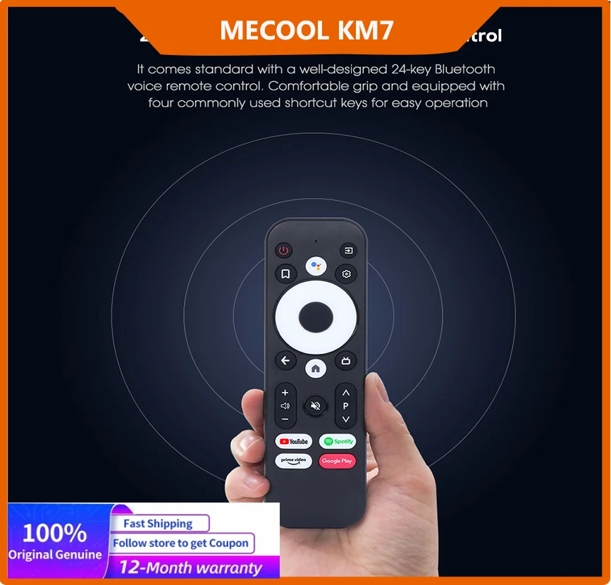 ТВ-приставка Mecool KM7, Android 11, 4 + 64 ГБ, Amlogic S905Y4 DDR4