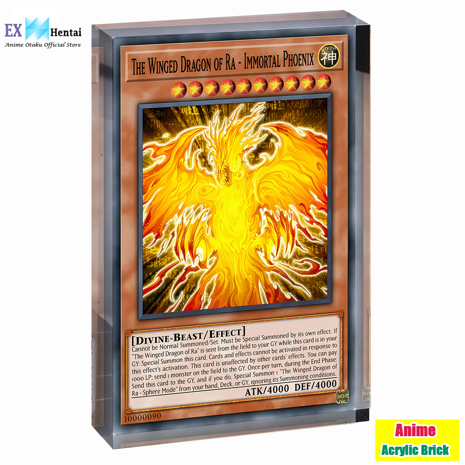 

Winged Dragon of Ra Acrylic Block, Egyptian God Anime Art, Yu-Gi-Oh! TCG Collectible Monster Card, Gamer Room Decor Gift for Men