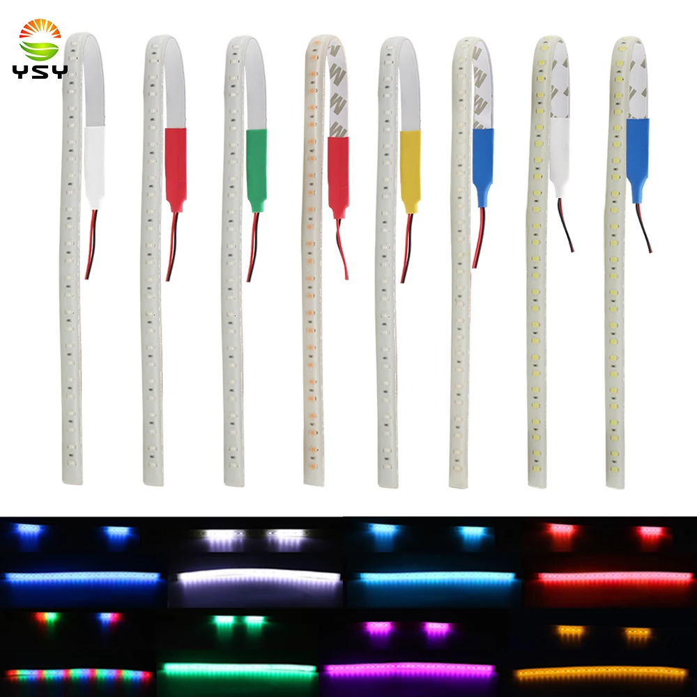 1X 30CM 60CM LED Flowing flash Knight Rider Light Strip 12V Car Motor Bike Decorate Atmosphere Underglow Flexible Lamp Strips